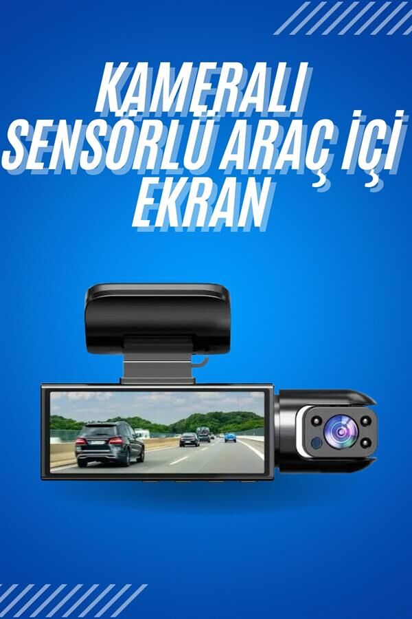 Araç İçi Full Hd Kamera Ön ve Arka Kameralı Ekranlı Araç Kamerası - Lisinya