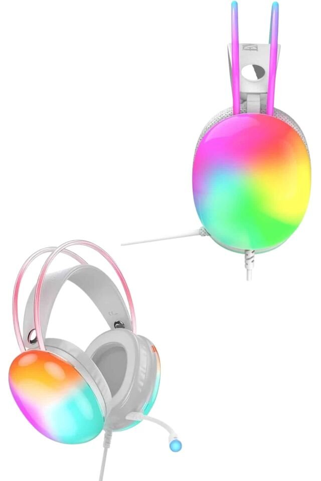 Kablosuz Bluetooth Kulaklık RGB Işıklı Kulak Üstü 5.3 Bluetooth Bağlantılı - Yeşil