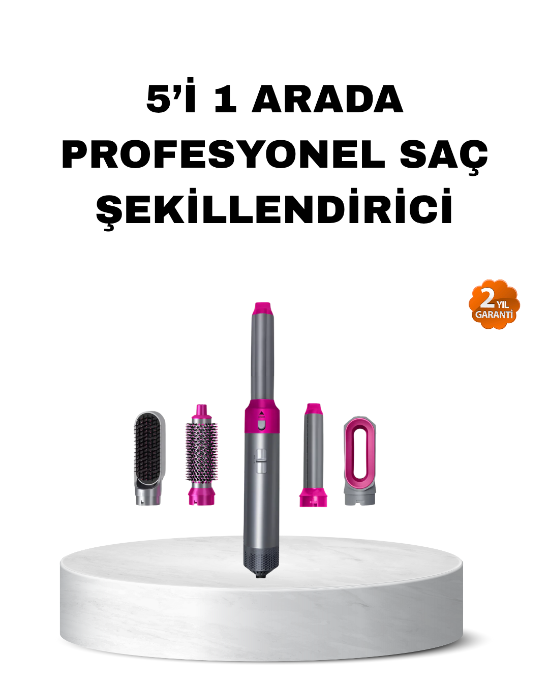5’i 1 Arada Saç Şekillendirme Seti Negatif İyon Teknolojili ve Hızlı Kurutmalı - Lisinya