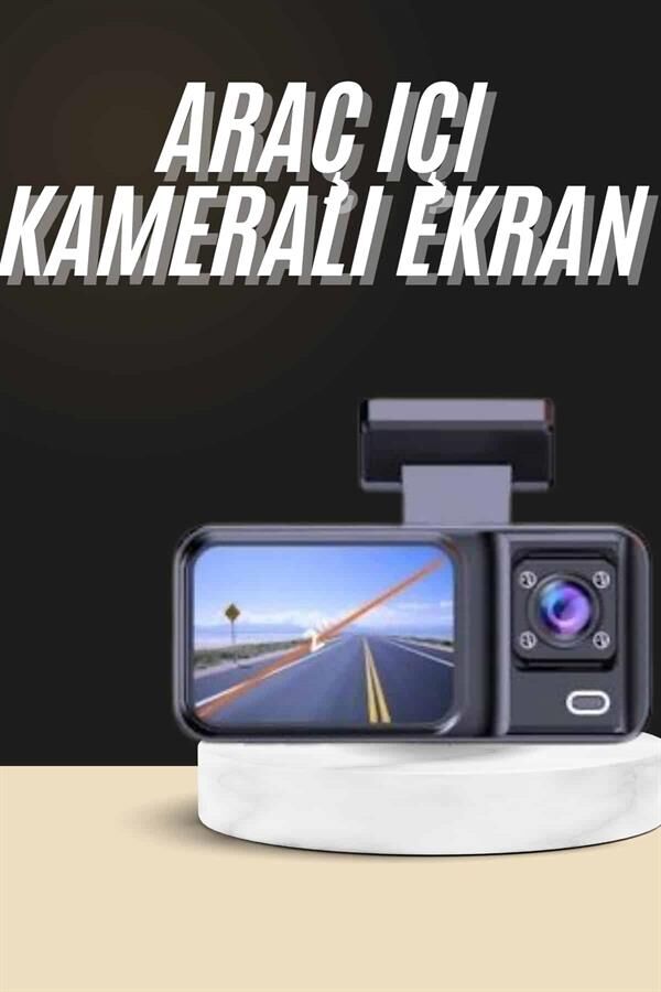 1080p Sürüş Kaydedici 2 İnç Araç Araba Ön İç Arka DVR IPS Ekran - Lisinya