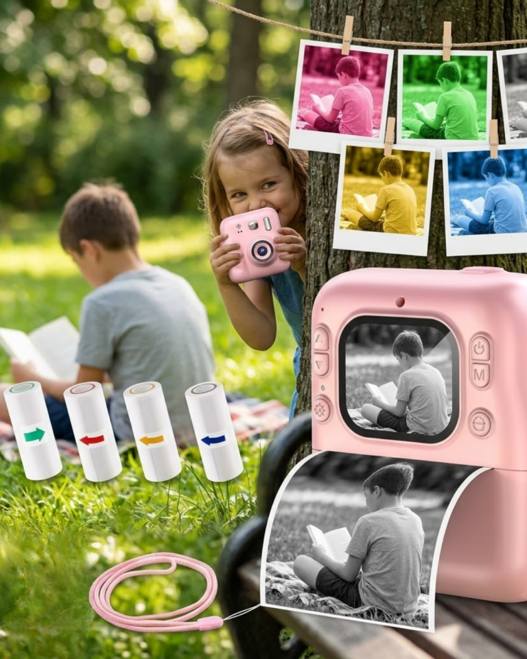 Mini Çocuk Kamerası  4 Rulo Baskı Kağıdı ve 5 Kalem Hediyeli
