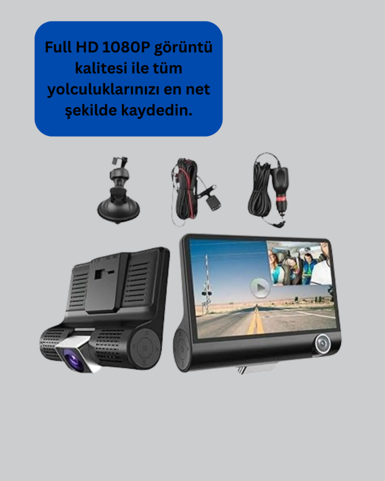 170° Geniş Açılı Araç Kamerası – 4.0” IPS Ekranlı Full HD DVR - Lisinya