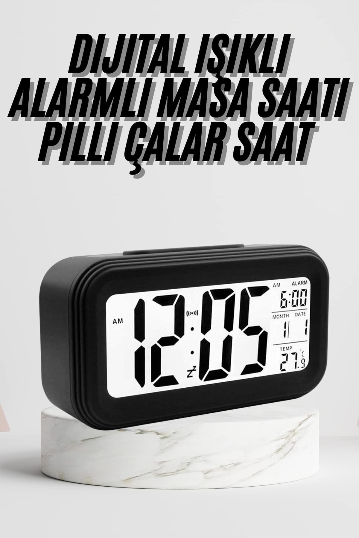 Dijital Masa Saati Termometre Takvim Led Ekran Pilli Ev Ofis Masası - Lisinya