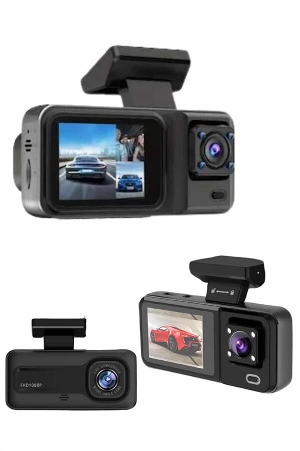 Ekranlı Sürüş Kaydedici DVR Ön ve Arka Kameralı Full HD Çözünürlüklü - Lisinya