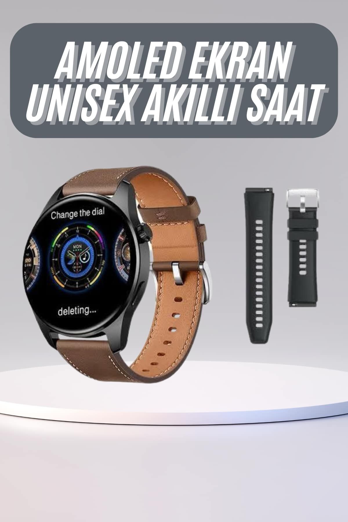 Yuvarlak Kasa 46mm Akıllı Saat Android Ve IOS Uyumlu Uyku ve Sağlık Takibi - Lisinya
