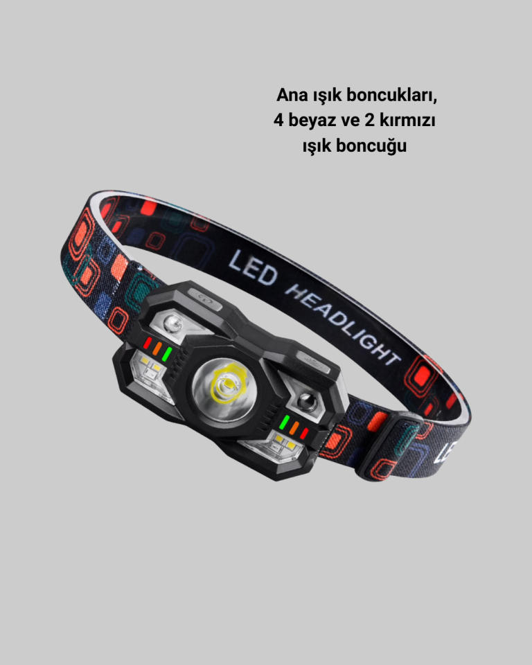 Şarj Edilebilir LED Far Hareket Sensörlü 5 Modlu Outdoor - Lisinya