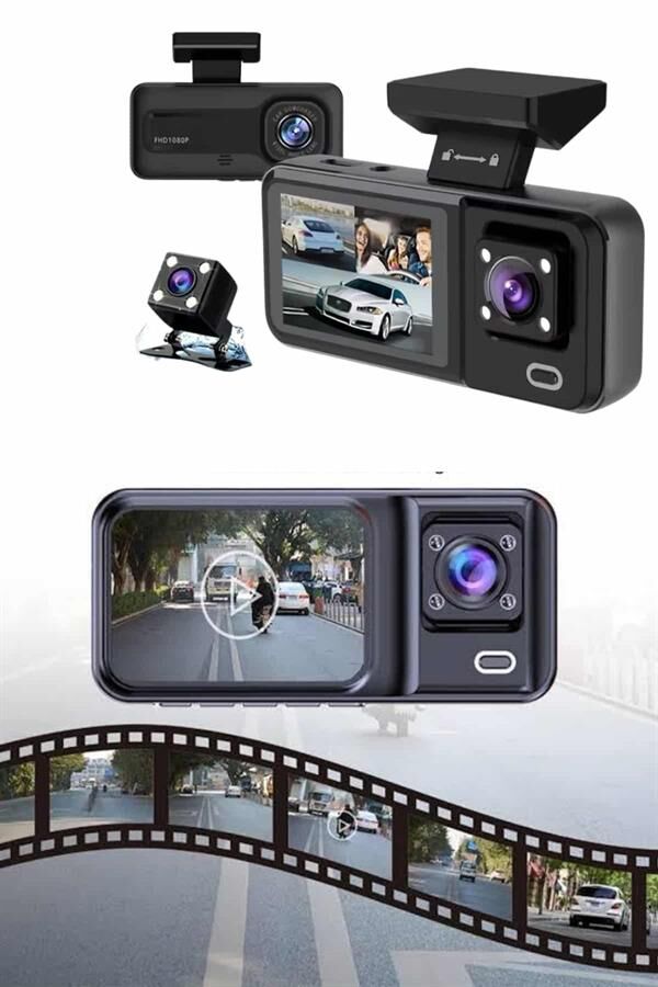 Ön ve Arka Kameralı 2 İnç 1080P Full HD DVR Araç İçi Ekran - Lisinya