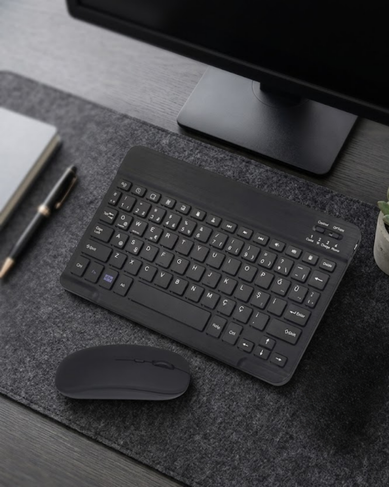 Bluetooth Klavye Mouse Seti Taşınabilir Wireless Bilgisayar Aksesuarı - Lisinya