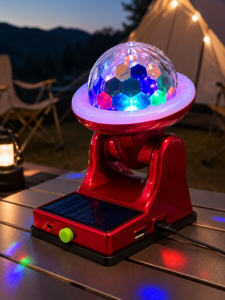 Güneş Enerjili LED Disco Lamba Şarjlı RGB Parti ve Dekoratif Aydınlatma Lambası