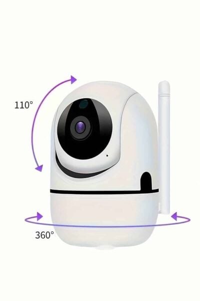 Baby Kamera Kablosuz 720P Beyaz 360 Derece Wifi Kamera Full HD 1080p