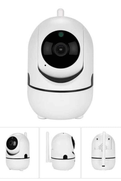 Baby Kamera Kablosuz 720P Beyaz 360 Derece Wifi Kamera Full HD 1080p