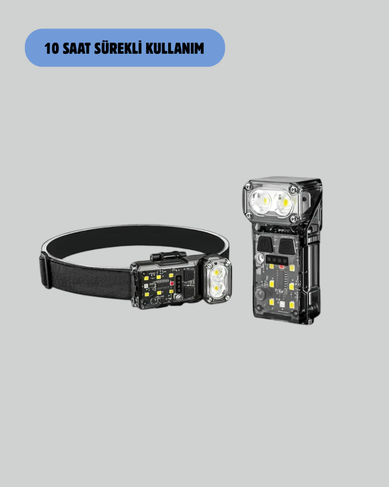 Kamp ve Outdoor İçin LED Far 10 Saat Pil Sensörlü Manyetik - Lisinya