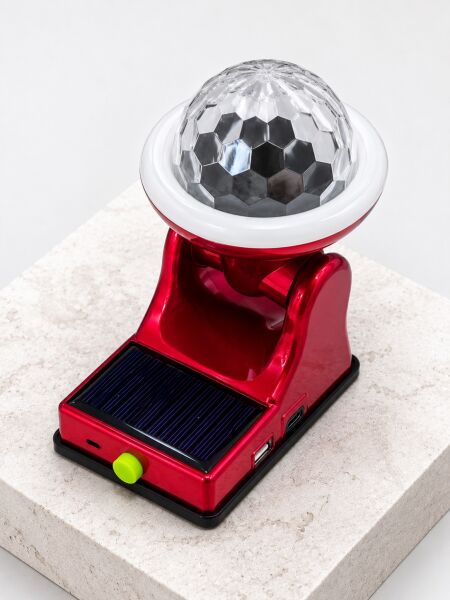 360° RGB LED Disco Işığı Ayarlanabilir Başlıklı Güneş Enerjili Projektör Lamba