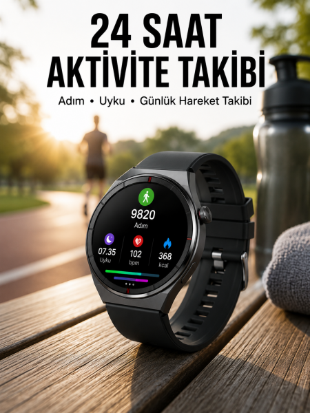 Akıllı Saat Bluetooth Bağlantılı Amoled Ekran Uyku ve Sağlık Takibi Yeni Nesil - Lisinya