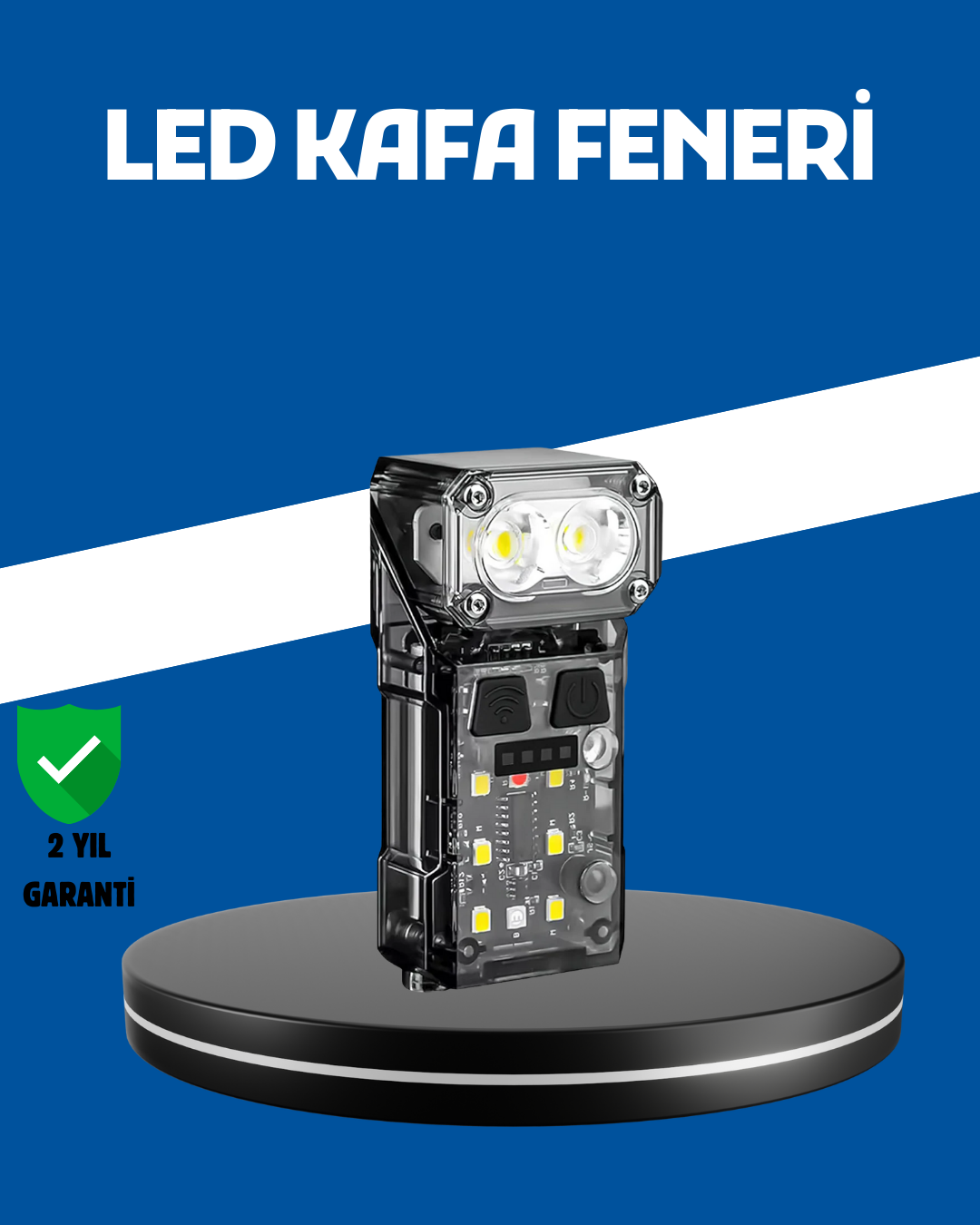 Şarjlı LED Kafa Lambası Manyetik Klipsli El Sensörlü Çok Fonksiyonlu - Lisinya