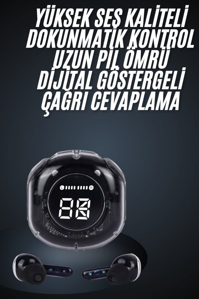 Ultrapods Led Göstergeli Oyuncu Kulaklığı ANC Destekli Bluetooth 5.3 - Lisinya