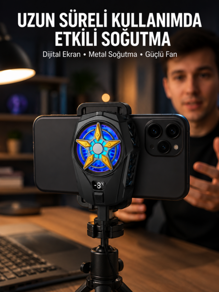 Ergonomik Telefon Soğutucu – 2 Hız Ayarı, Hafif ve Taşınabilir Yeni Nesil - Lisinya