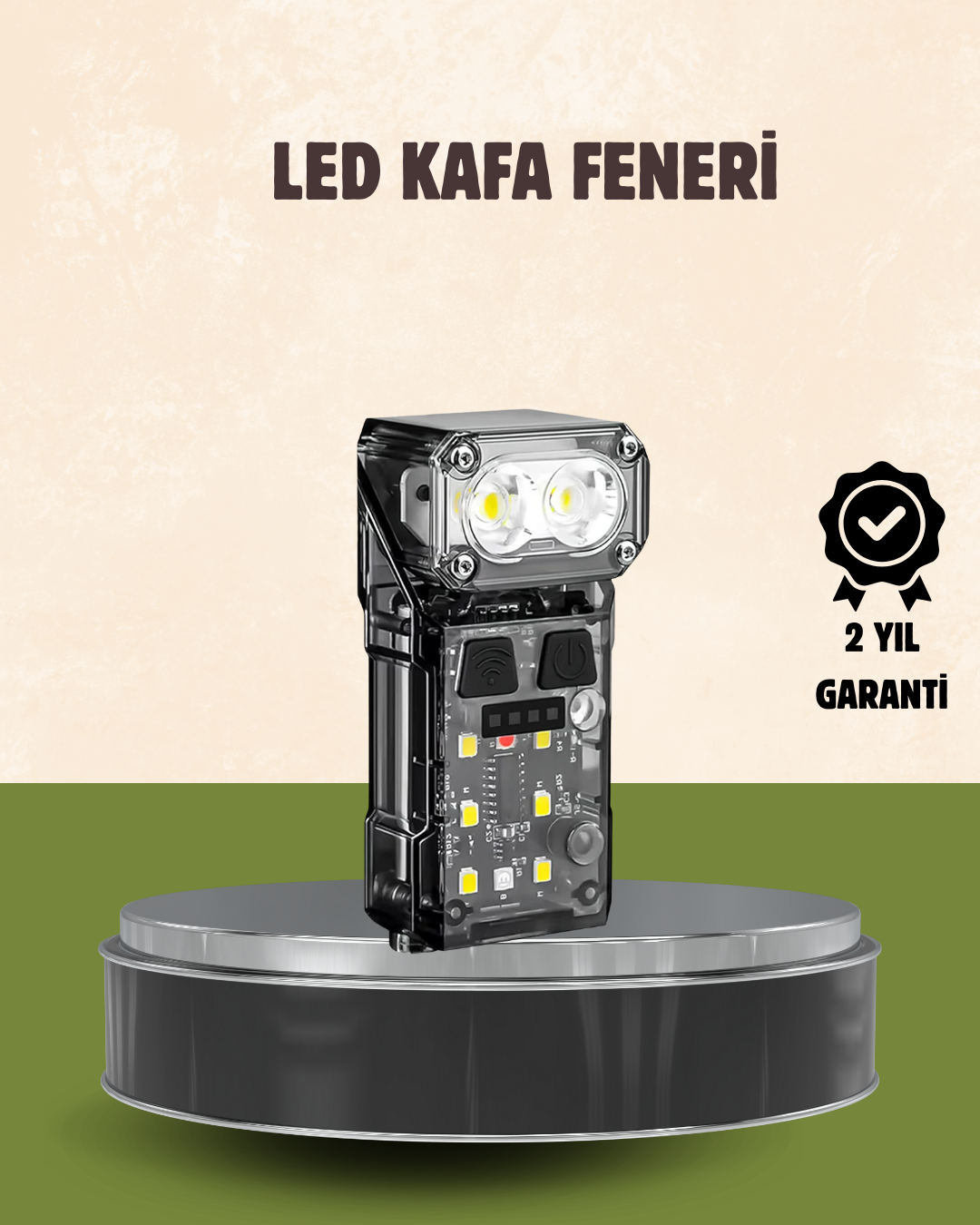 3’ü 1 Arada LED Far Şarj Edilebilir Sensörlü Manyetik 10 Saat Kullanım - Lisinya