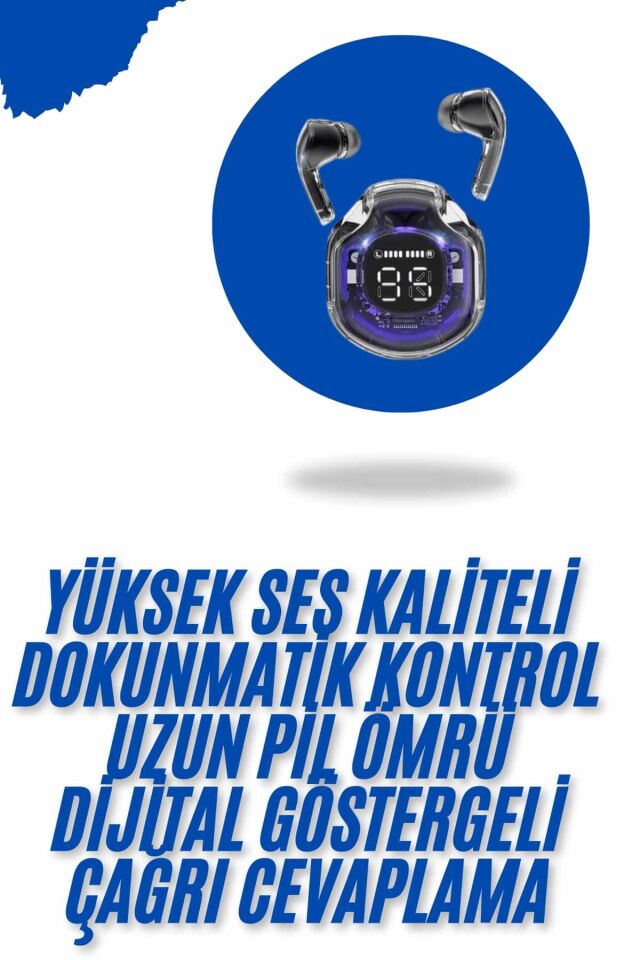 Kablosuz Dijital Göstergeli Powerbanklı IOS ve  Android Uyumlu Gaming Kulaklık - Lisinya