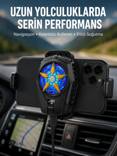 Mobil Cihaz Soğutma Radyatörü – Metal+ABS, Type-C Kablolu Yeni Nesil - Lisinya