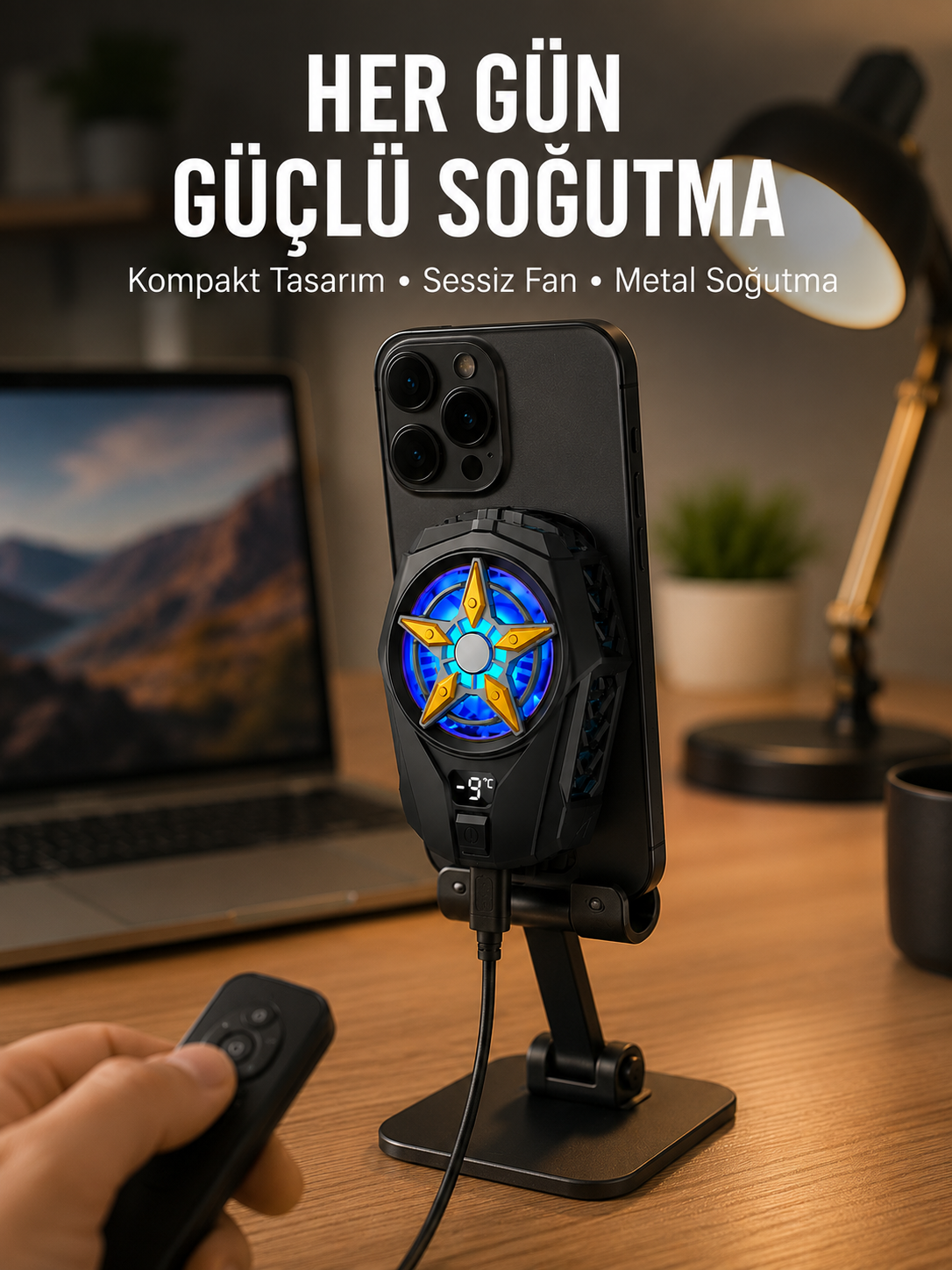 Cep Telefonu Radyatörü – Type-C, 2 Vitesli, Sessiz Soğutma Fanı Yeni Nesil - Lisinya
