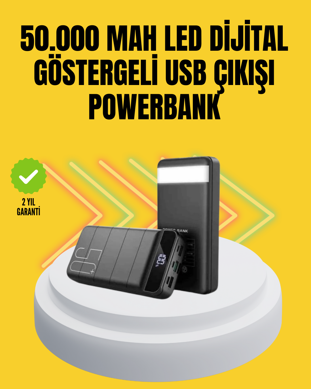 Profesyonel 50.000 mAh Powerbank – Aynı Anda Birden Fazla Cihaz Şarj Eden, Dayanıklı ve Güvenli Taşınabilir Şarj Cihazı - Lisinya