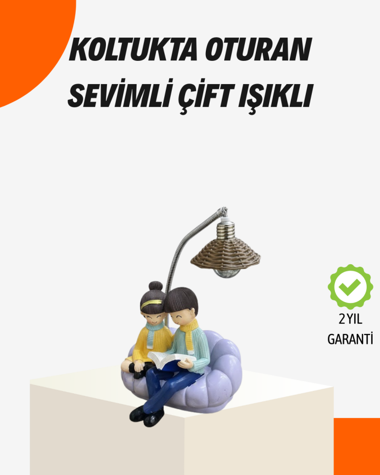 YamanHobi Kitap Okuyan Çift Figürlü LED Masa Lambası Esnek Başlıklı
