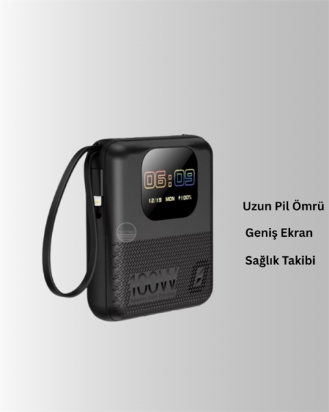 3'ü 1 Arada Akıllı Cihaz: Saat, Powerbank, Hoparlör – 10.000 mAh