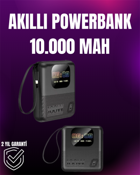 3'ü 1 Arada Akıllı Cihaz: Saat, Powerbank, Hoparlör – 10.000 mAh