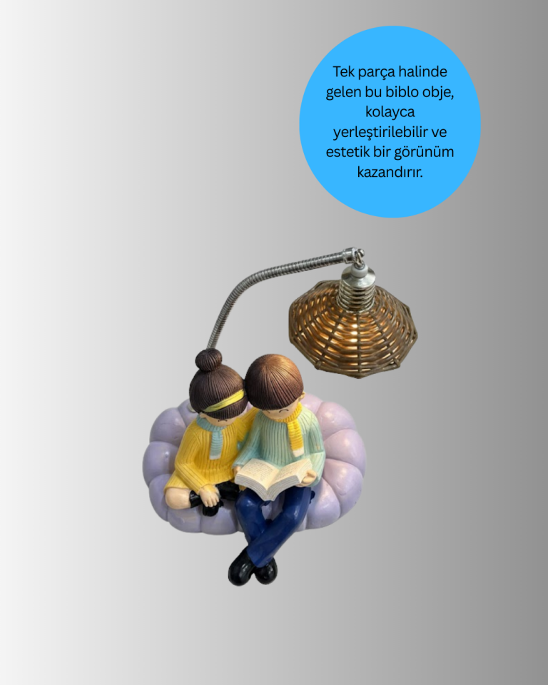 YamanHobi Çift Figürlü LED Gece Lambası Reçine Dekoratif Masa Lambası