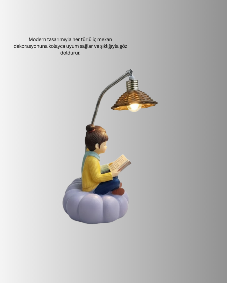 YamanHobi Çift Figürlü LED Gece Lambası Reçine Dekoratif Masa Lambası