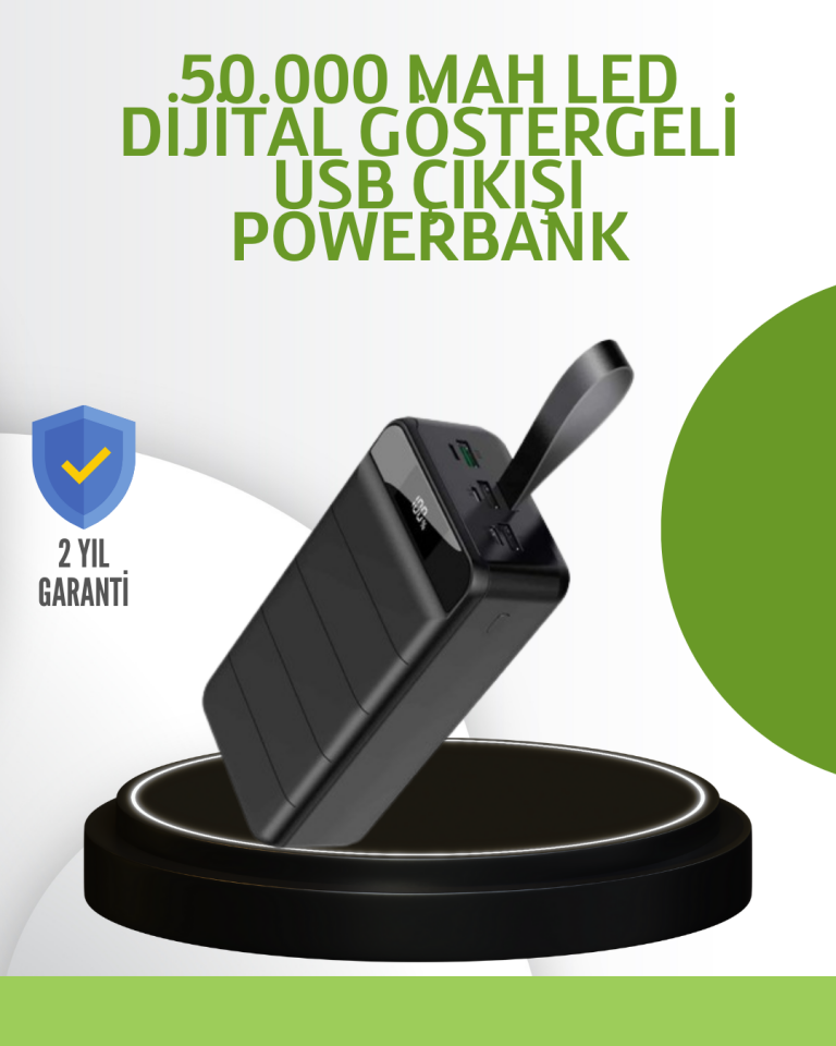 Ultra Güçlü 50.000 mAh Powerbank – LED Ekranlı, Çoklu Bağlantı Seçenekli, Akıllı Koruma Sistemli Şarj Ünitesi - Lisinya