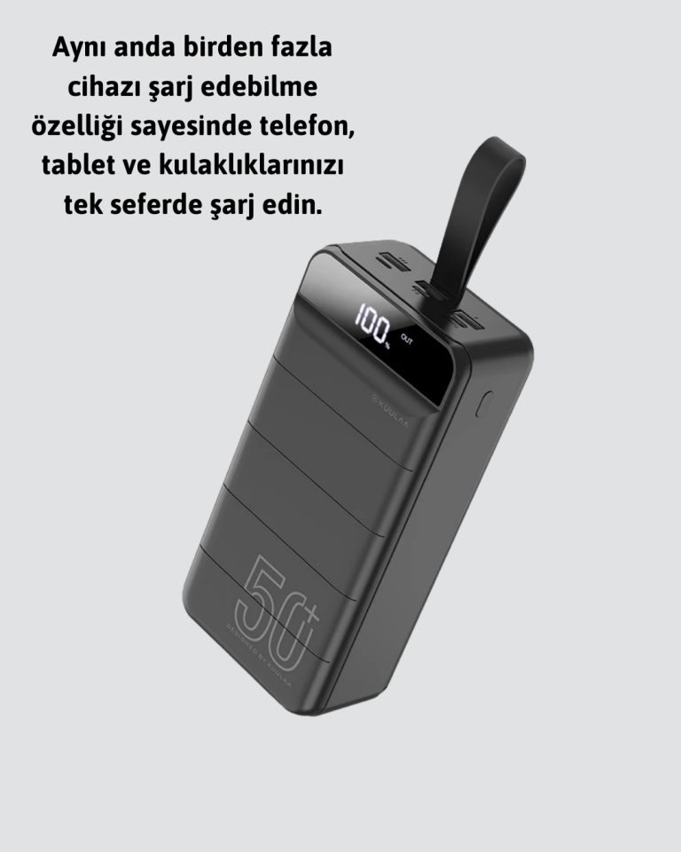 Ultra Güçlü 50.000 mAh Powerbank – LED Ekranlı, Çoklu Bağlantı Seçenekli, Akıllı Koruma Sistemli Şarj Ünitesi - Lisinya