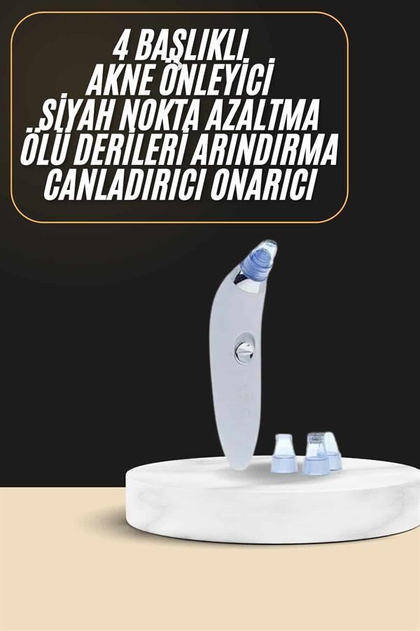 Siyah Nokta Temizleme Cihazı 4 Başlıklı Vakumlu Pilli Ölü Deri Arındırma - Lisinya