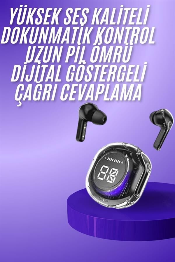 YamanHobi Bluetooth 5.3 Kulaklık ENC Mikrofonlu LED Göstergeli