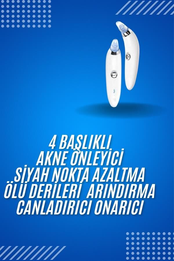 4 Başlıklı Pilli Vakumlu Siyah Nokta Temizleyici Akne Ve Sivilce Önleyici - Lisinya