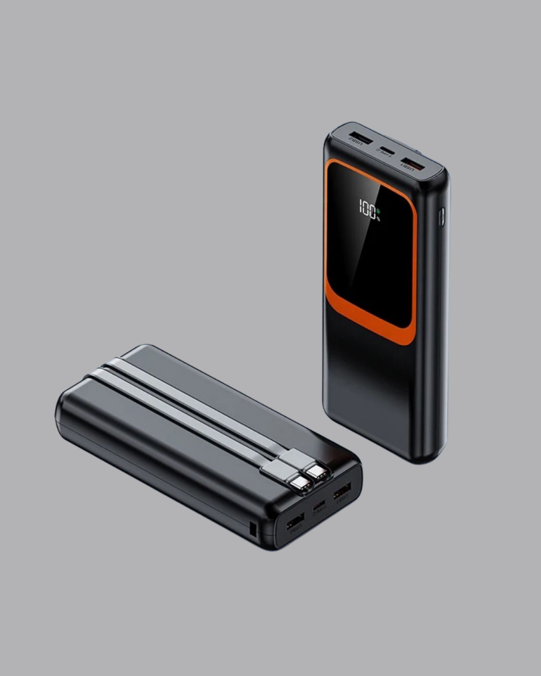 Powerbank 20000 mAh Dijital Ekranlı ve Çok Kablolu Hızlı Şarj Cihazı - Lisinya