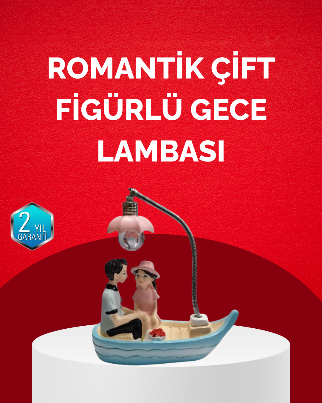 Sevgililer Günü İçin Romantik Çift Figürlü Dekoratif Gece Lambası - Lisinya