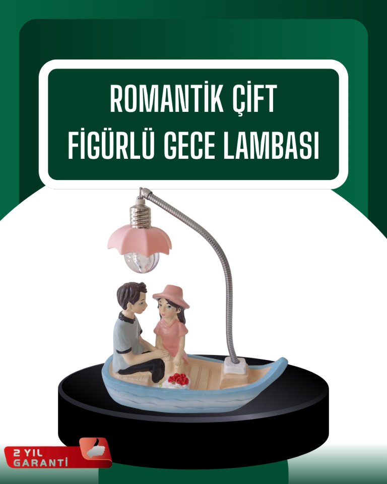 YamanHobi Çift Figürlü LED Gece Lambası Reçine Dekoratif Masa Lambası
