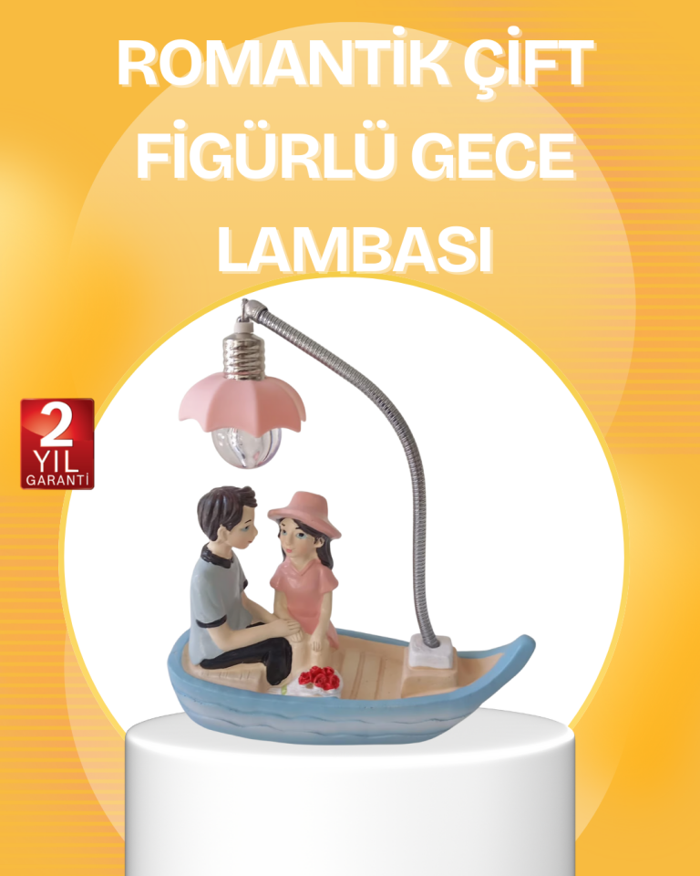 YamanHobi Çift Figürlü LED Gece Lambası Reçine Dekoratif Masa Lambası