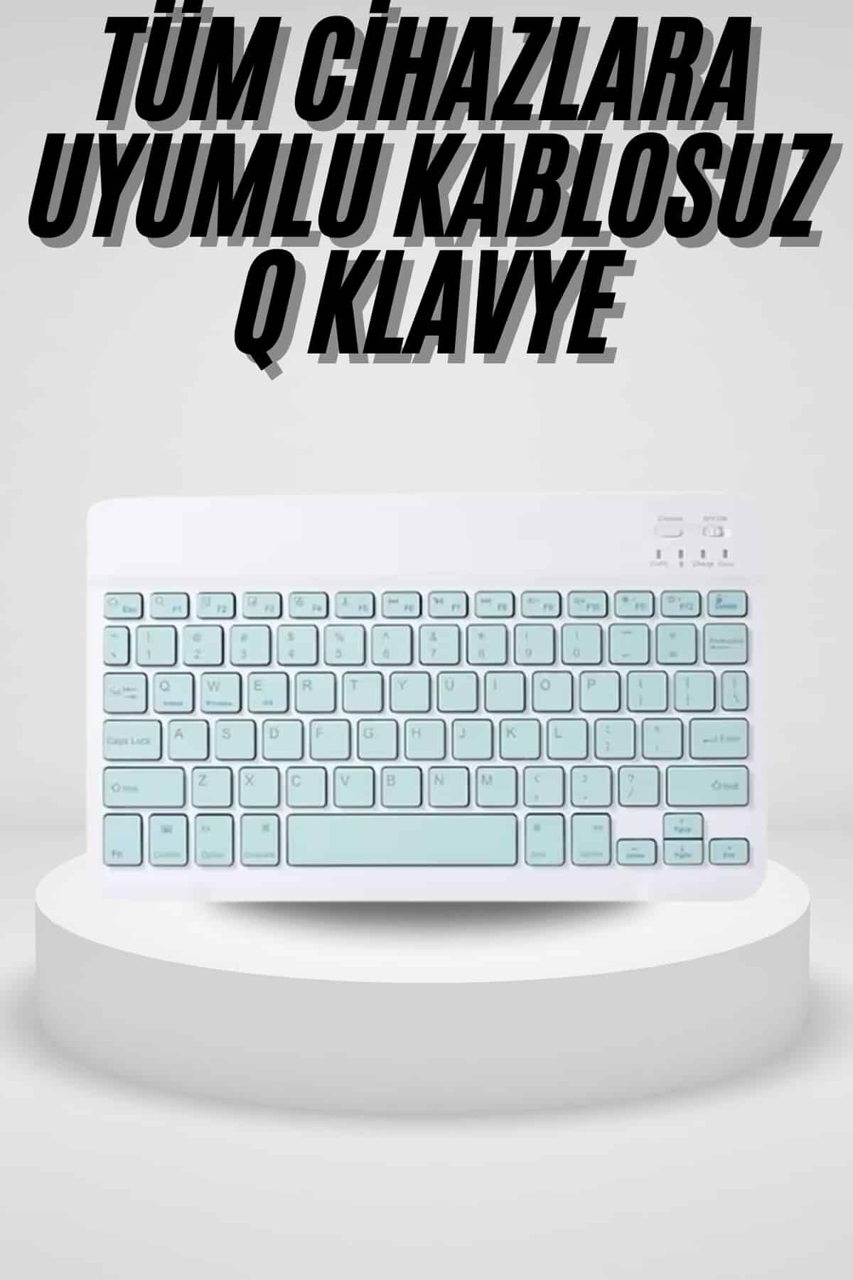Uyumlu Kablosuz Bluetooth Şarj Edilebilir Mini Q Klavye