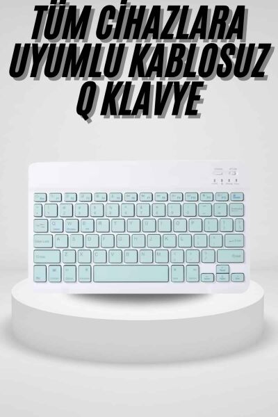 Uyumlu Kablosuz Bluetooth Şarj Edilebilir Mini Q Klavye
