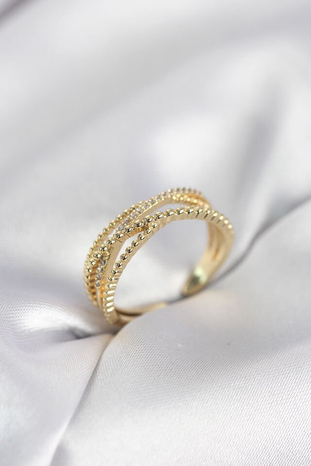 Gold Renk Sarmal Model Kadın Yüzük - Lisinya