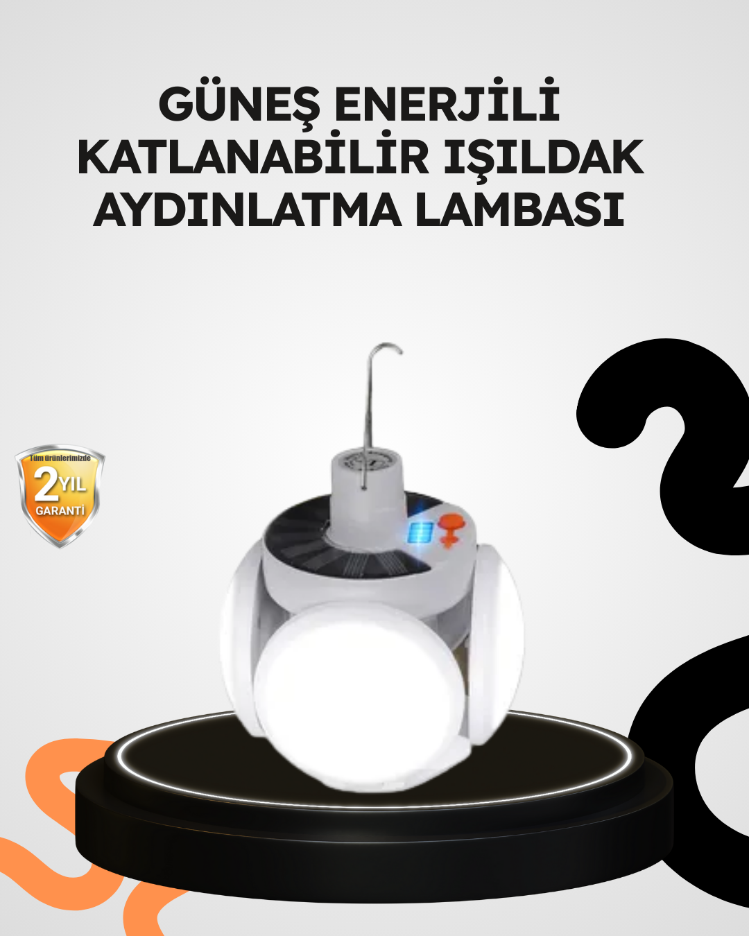 Güneş Enerjili Katlanabilir 5 Kanatlı Solar Bahçe Lambası - Lisinya