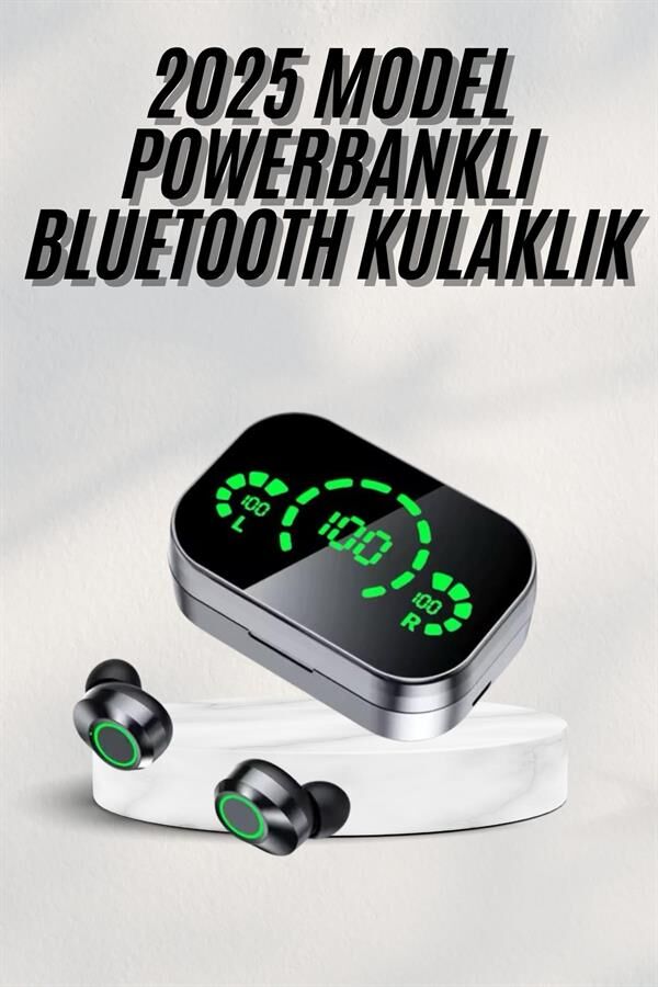 Yeni Nesil Bluetooth Kulaklık Çağrı Cevaplayabilen Dijital Göstergeli Powerbankli - Lisinya