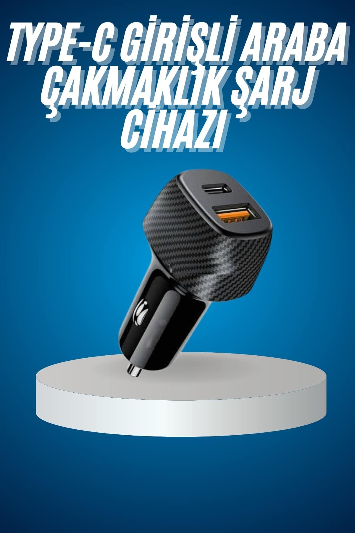 YamanHobi 38W PD Hızlı Şarj Araç Şarj Cihazı Type-C + USB Çift Çıkışlı 3A Çakmaklık Adaptörü