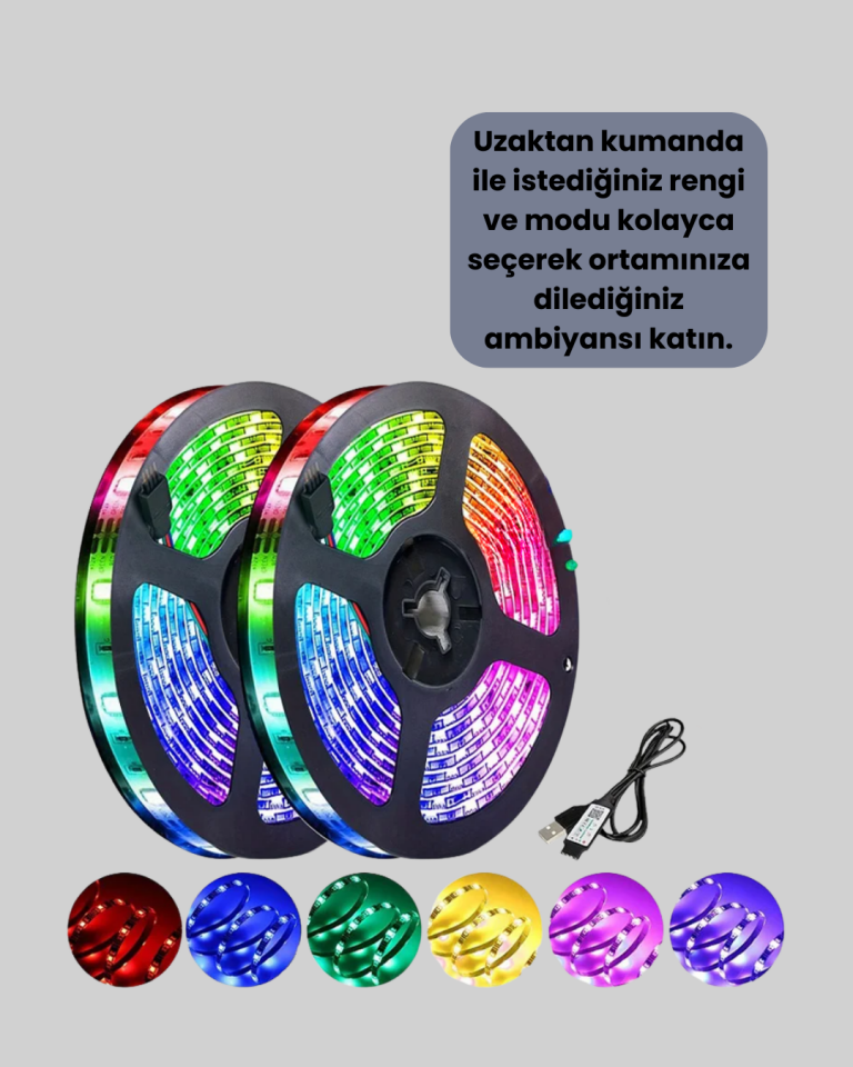 Kumandalı 5 Metre Şerit LED Dekoratif Aydınlatma - Lisinya