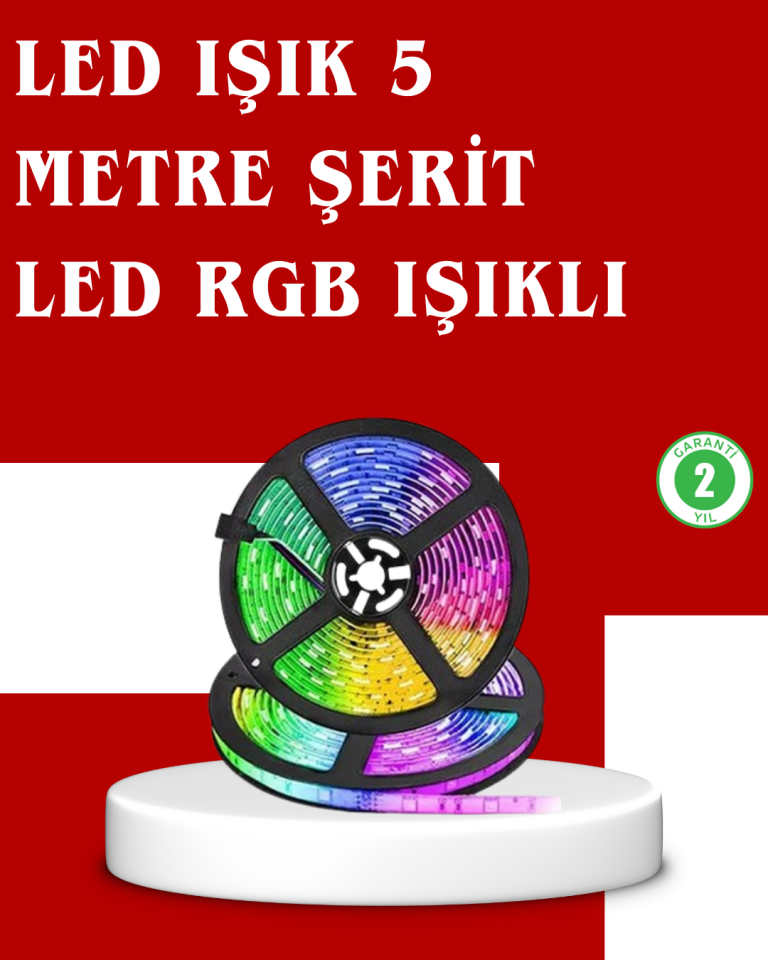 5 Metre Kumandalı RGB Şerit LED Aydınlatma - Lisinya