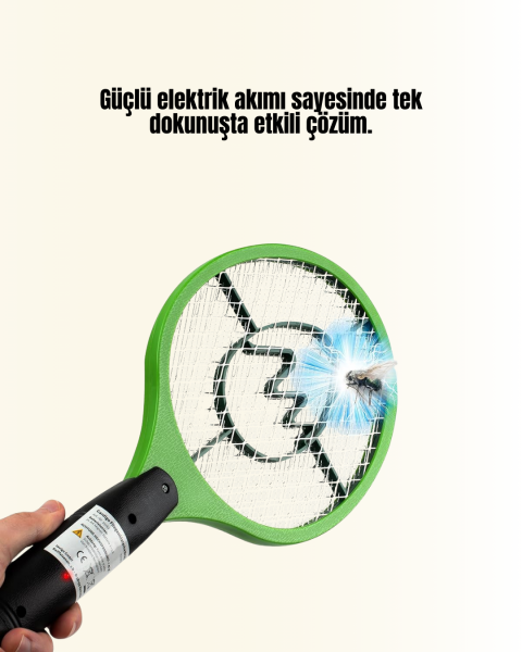 Pil ile Çalışan Elektrikli Sivrisinek Raketi | Kimyasal İçermeyen Hijyenik Çözüm Yeni Nesil - Lisinya