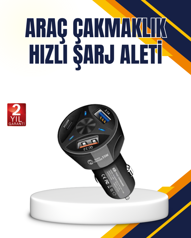Polygold Quick Charger 55W Araç Şarj Cihazı PD USB C Destekli - Lisinya